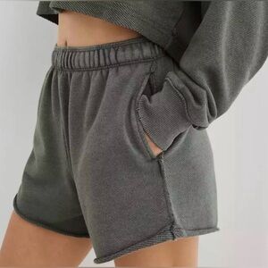 Aerie High Rise Beach Party Shorts Grey, size L, EUC!